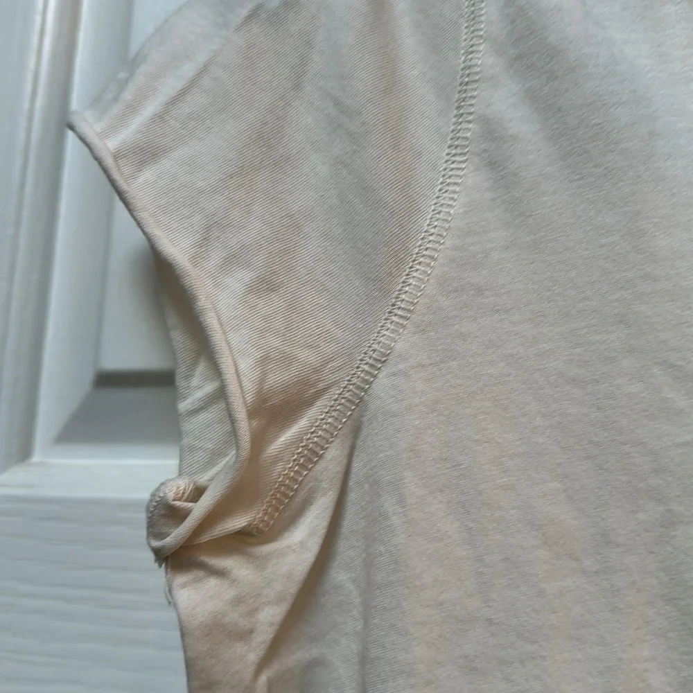 Zadig & Voltaire Cream Tee with Silver Heart Accents - Picture 5 of 7